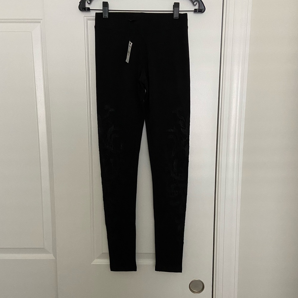 Express women’s black leggings bead embellished xs